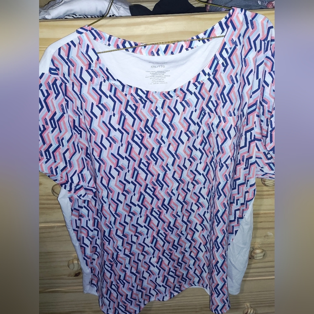 Van Heusen, XXL, white, blue, coral.